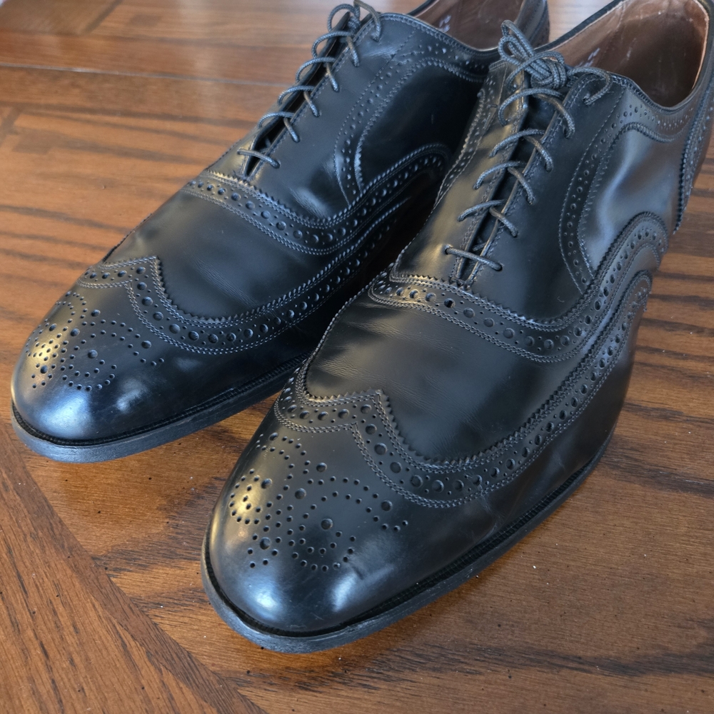 Allen Edmonds "McCallister" Black Leather Wingtip Oxfords 16 D - Picture 2 of 9